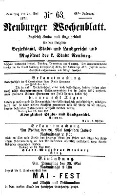 Neuburger Wochenblatt Donnerstag 25. Mai 1871