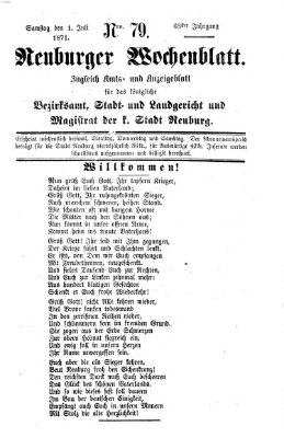 Neuburger Wochenblatt Samstag 1. Juli 1871