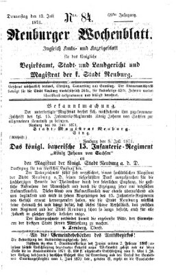 Neuburger Wochenblatt Donnerstag 13. Juli 1871