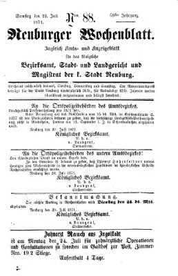 Neuburger Wochenblatt Samstag 22. Juli 1871