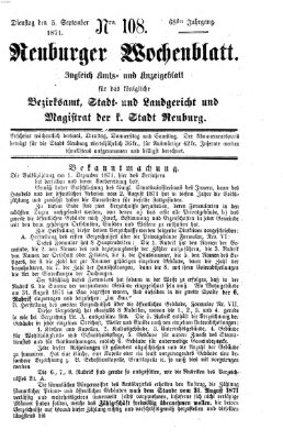 Neuburger Wochenblatt Dienstag 5. September 1871