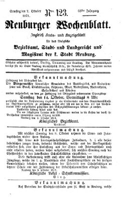 Neuburger Wochenblatt Samstag 7. Oktober 1871