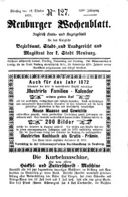 Neuburger Wochenblatt Dienstag 17. Oktober 1871