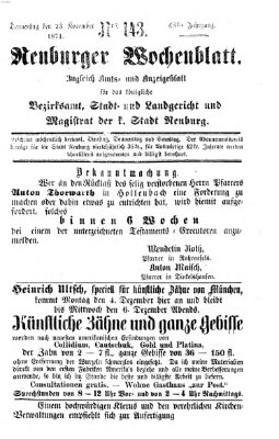 Neuburger Wochenblatt Donnerstag 23. November 1871