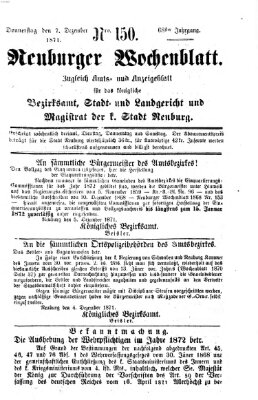Neuburger Wochenblatt Donnerstag 7. Dezember 1871