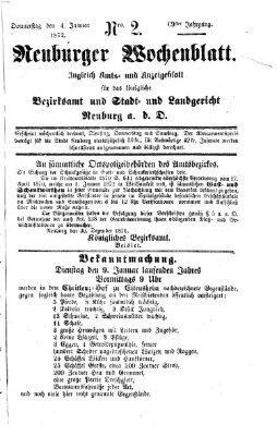 Neuburger Wochenblatt Donnerstag 4. Januar 1872