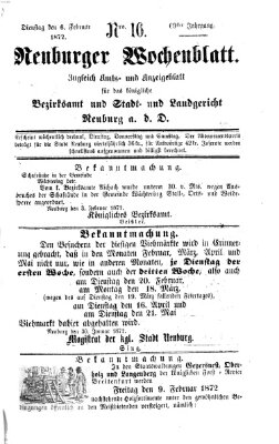 Neuburger Wochenblatt Dienstag 6. Februar 1872