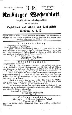 Neuburger Wochenblatt Samstag 10. Februar 1872