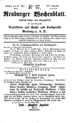 Neuburger Wochenblatt Dienstag 26. März 1872