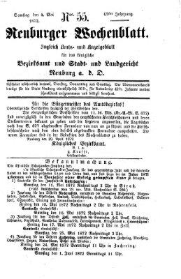 Neuburger Wochenblatt Samstag 4. Mai 1872