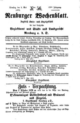 Neuburger Wochenblatt Dienstag 7. Mai 1872