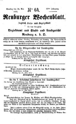 Neuburger Wochenblatt Samstag 25. Mai 1872