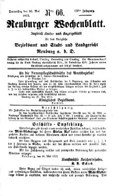 Neuburger Wochenblatt Donnerstag 30. Mai 1872