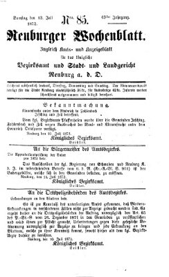 Neuburger Wochenblatt Samstag 13. Juli 1872