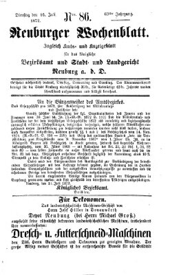 Neuburger Wochenblatt Dienstag 16. Juli 1872