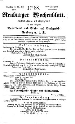 Neuburger Wochenblatt Samstag 20. Juli 1872