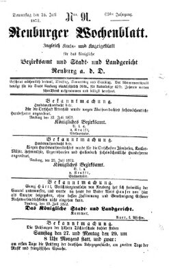 Neuburger Wochenblatt Donnerstag 25. Juli 1872