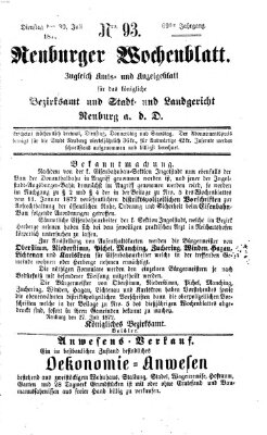 Neuburger Wochenblatt Dienstag 30. Juli 1872