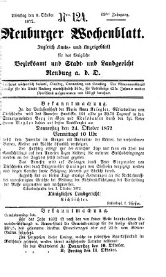 Neuburger Wochenblatt Dienstag 8. Oktober 1872