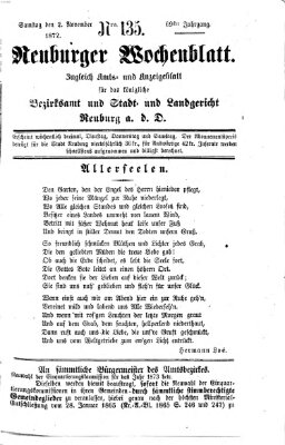 Neuburger Wochenblatt Samstag 2. November 1872