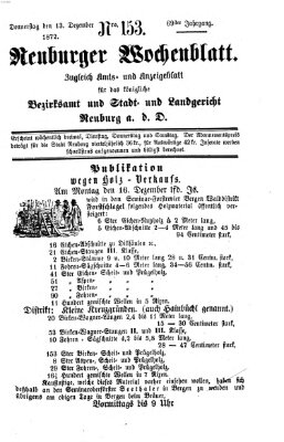 Neuburger Wochenblatt Freitag 13. Dezember 1872