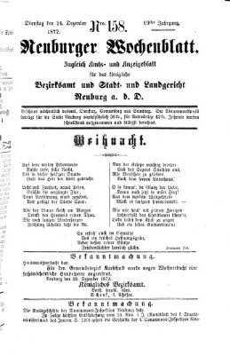 Neuburger Wochenblatt Dienstag 24. Dezember 1872