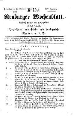 Neuburger Wochenblatt Donnerstag 26. Dezember 1872