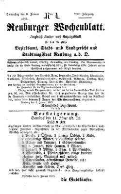 Neuburger Wochenblatt Donnerstag 9. Januar 1873