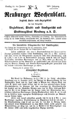 Neuburger Wochenblatt Samstag 11. Januar 1873