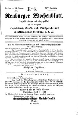 Neuburger Wochenblatt Dienstag 14. Januar 1873