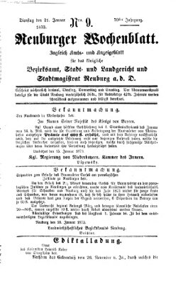 Neuburger Wochenblatt Dienstag 21. Januar 1873