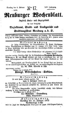 Neuburger Wochenblatt Samstag 8. Februar 1873