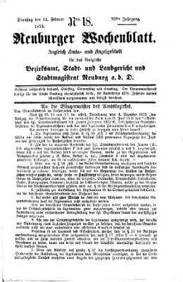 Neuburger Wochenblatt Dienstag 11. Februar 1873