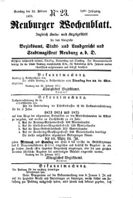 Neuburger Wochenblatt Samstag 22. Februar 1873