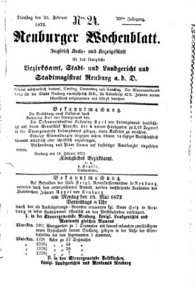 Neuburger Wochenblatt Dienstag 25. Februar 1873