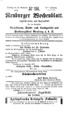 Neuburger Wochenblatt Dienstag 23. September 1873