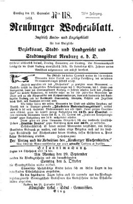 Neuburger Wochenblatt Samstag 27. September 1873