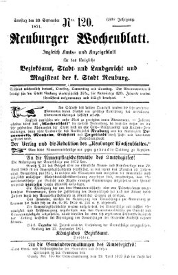 Neuburger Wochenblatt Dienstag 30. September 1873