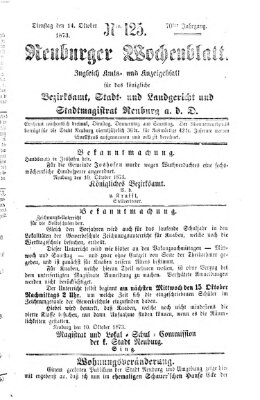 Neuburger Wochenblatt Dienstag 14. Oktober 1873