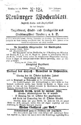 Neuburger Wochenblatt Dienstag 14. Oktober 1873