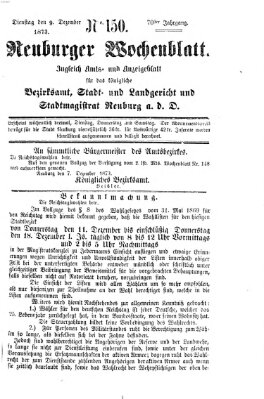 Neuburger Wochenblatt Dienstag 9. Dezember 1873