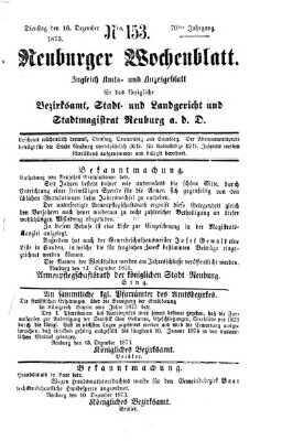 Neuburger Wochenblatt Dienstag 16. Dezember 1873