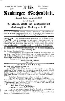 Neuburger Wochenblatt Samstag 20. Dezember 1873