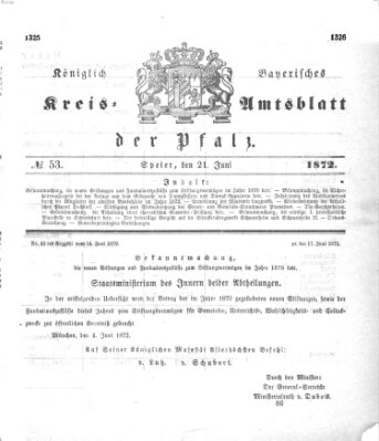 Königlich-bayerisches Kreis-Amtsblatt der Pfalz (Königlich bayerisches Amts- und Intelligenzblatt für die Pfalz) Freitag 21. Juni 1872