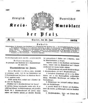 Königlich-bayerisches Kreis-Amtsblatt der Pfalz (Königlich bayerisches Amts- und Intelligenzblatt für die Pfalz) Samstag 29. Juni 1872