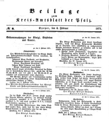 Königlich-bayerisches Kreis-Amtsblatt der Pfalz (Königlich bayerisches Amts- und Intelligenzblatt für die Pfalz) Samstag 4. Februar 1871