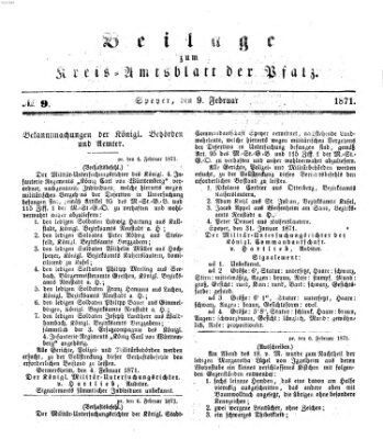 Königlich-bayerisches Kreis-Amtsblatt der Pfalz (Königlich bayerisches Amts- und Intelligenzblatt für die Pfalz) Donnerstag 9. Februar 1871