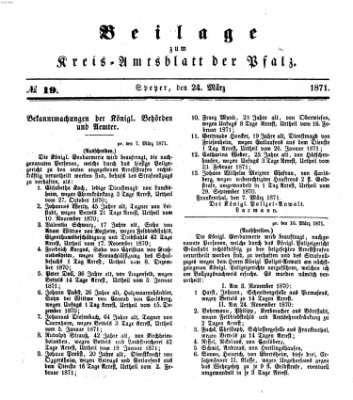 Königlich-bayerisches Kreis-Amtsblatt der Pfalz (Königlich bayerisches Amts- und Intelligenzblatt für die Pfalz) Freitag 24. März 1871