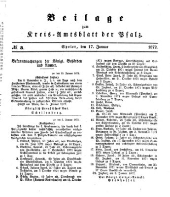 Königlich-bayerisches Kreis-Amtsblatt der Pfalz (Königlich bayerisches Amts- und Intelligenzblatt für die Pfalz) Mittwoch 17. Januar 1872