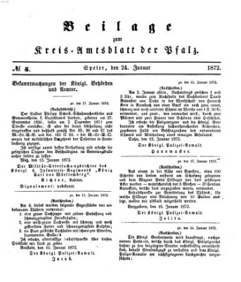 Königlich-bayerisches Kreis-Amtsblatt der Pfalz (Königlich bayerisches Amts- und Intelligenzblatt für die Pfalz) Mittwoch 24. Januar 1872